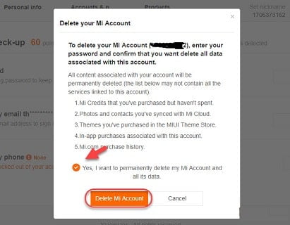 How to Delete Mi Account