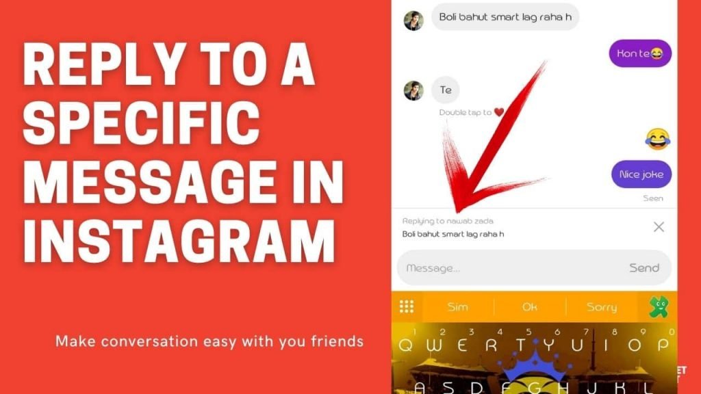 reply to a specific message in Instagram
