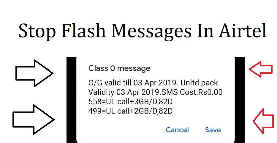 stop flash messages in airtel