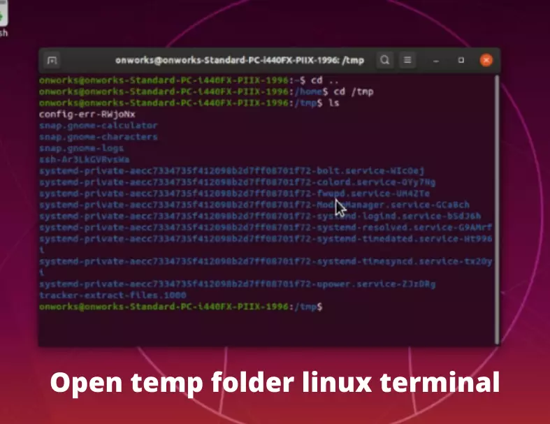 How do I get to tmp folder in Linux terminal?