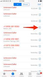how to see missed calls from blocked numbers on iPhone?